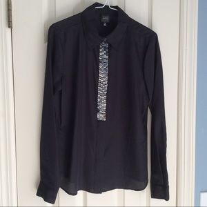 🌟Saks Fifth Avenue BLACK Label Sequin Blouse Sz 2
